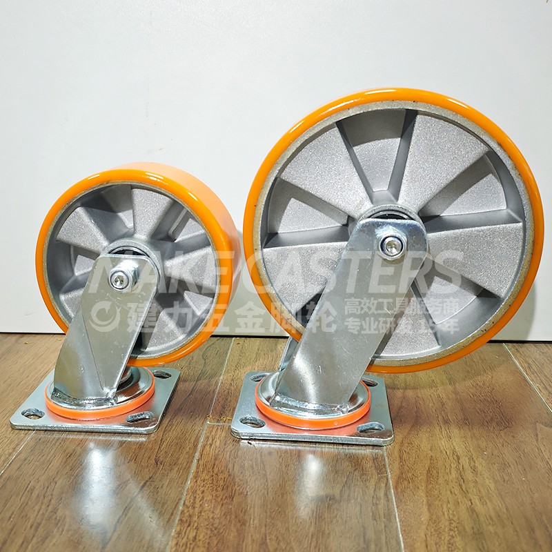 4568 Inch Heavy Duty Aluminum Core PU Casters Wheels