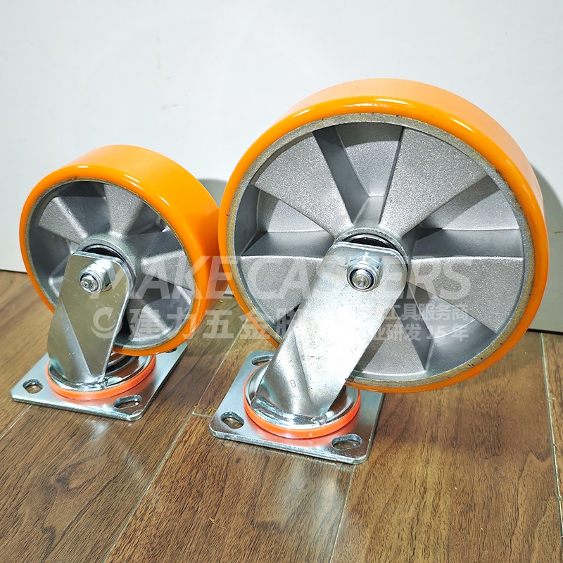 4568 Inch Heavy Duty Aluminum Core PU Casters Wheels