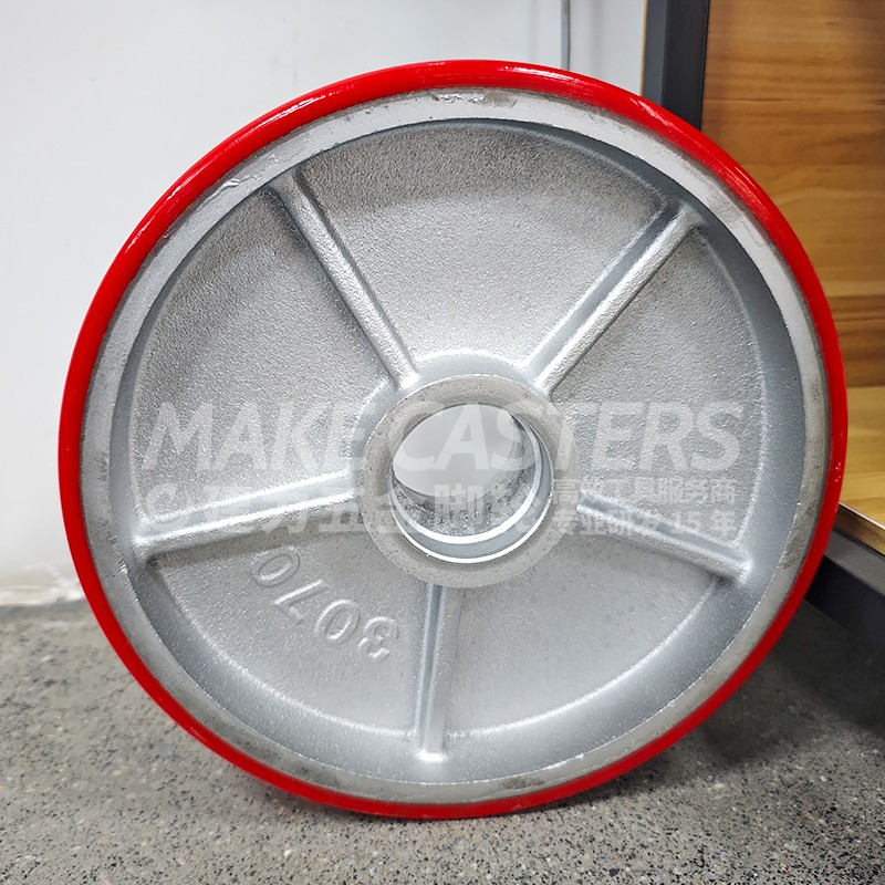 8050 8060 8070 8080 8090 80100 18050 20050 3070 Durable Heavy Duty Cast Iron Core Pu Wheel for Forklift