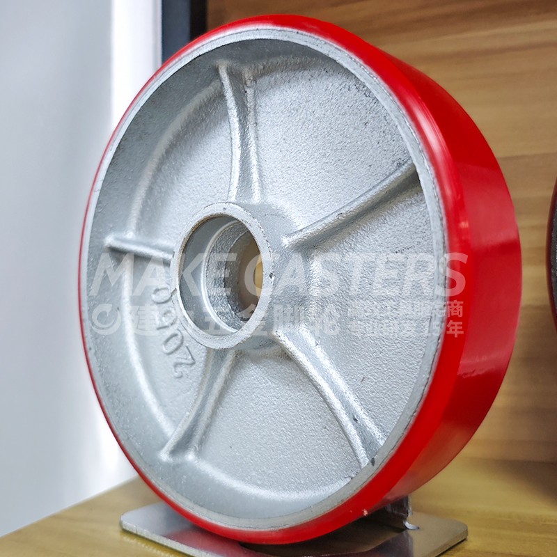 8050 8060 8070 8080 8090 80100 18050 20050 3070 Durable Heavy Duty Cast Iron Core Pu Wheel for Forklift