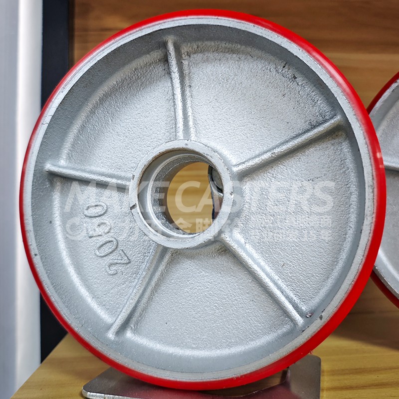 8050 8060 8070 8080 8090 80100 18050 20050 3070 Durable Heavy Duty Cast Iron Core Pu Wheel for Forklift