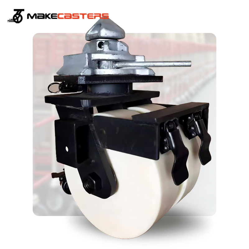 Heavy Duty Caster Wheels Swivel Locking Industrial 6 8 10 12 inch Metal Cast Iron Nylon Shipping Container Twin Wheel Casters Nylon